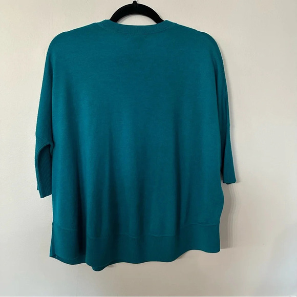 J. Crew Women’s 3/4 Dolman Sleeve Crewneck Teal Merino Wool Sweater Sz XXS GUC - Picture 7 of 7
